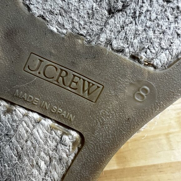 J. Crew Women's Espadrille Flats Cap Toe Linen Shoes CA010 Vacation Spain Size 8 - Picture 9 of 10